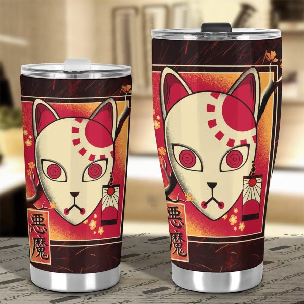 demon slayer car accessories anime car tumblers cup mask art gkrfy