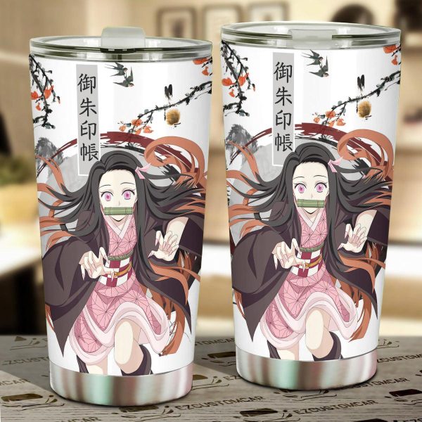 Demon Slayer Car Accessories Anime Car Tumblers Cup Zenitsu Japanese Style