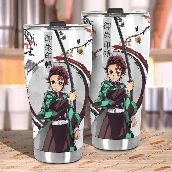 demon slayer car accessories anime car tumblers cup tanjiro japanese style jqwzp