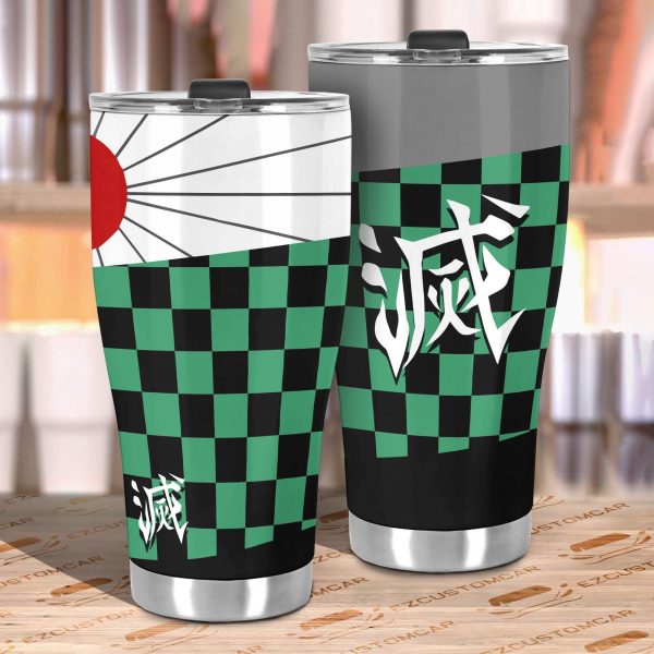 demon slayer car accessories anime car tumblers cup tanjiro kamado zyzko