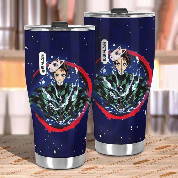 demon slayer car accessories anime car tumblers cup tanjiro water breathing ma7d3