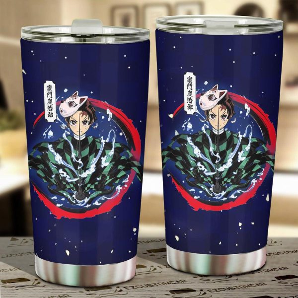 Demon Slayer Car Accessories Anime Car Tumblers Cup Tanjiro Japanese Style
