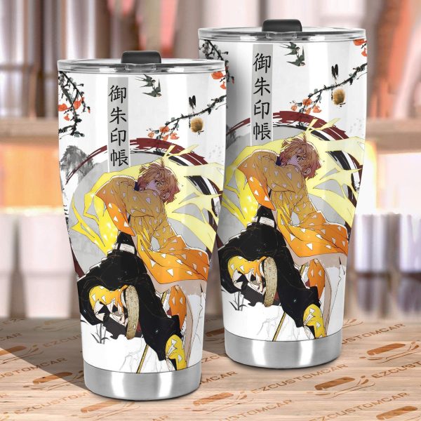 demon slayer car accessories anime car tumblers cup zenitsu japanese style jtwde