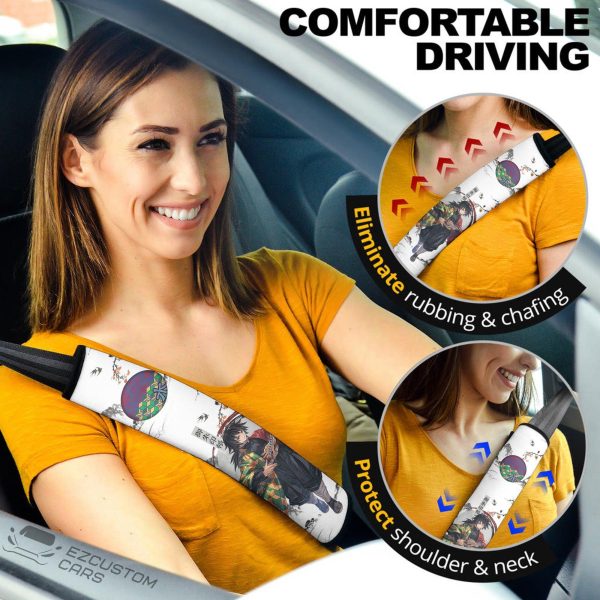 Demon Slayer Car Accessories Anime Seat Belt Covers Giyuu Japanese Style