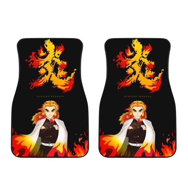 demon slayer car floor mats kyojuro rengoku x symbol gplaw