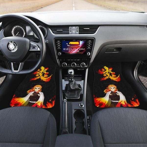 demon slayer car floor mats kyojuro rengoku x symbol uucvh