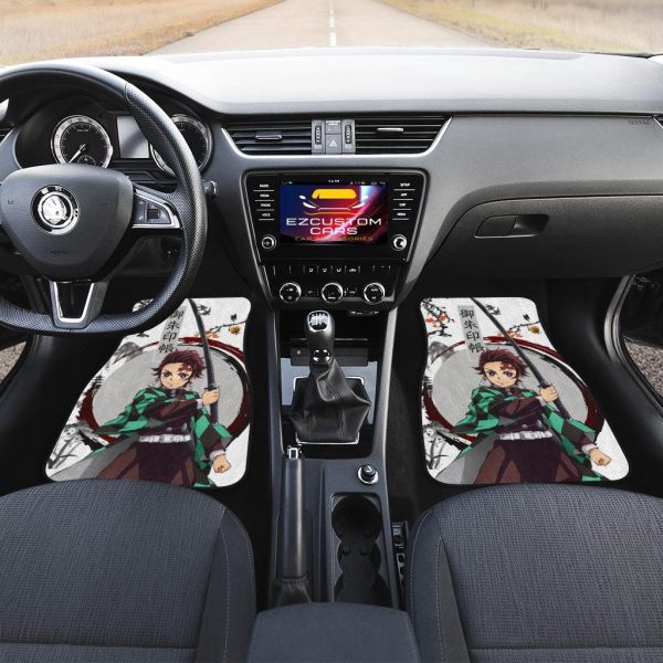 demon slayer car floor mats tanjiro wx76d