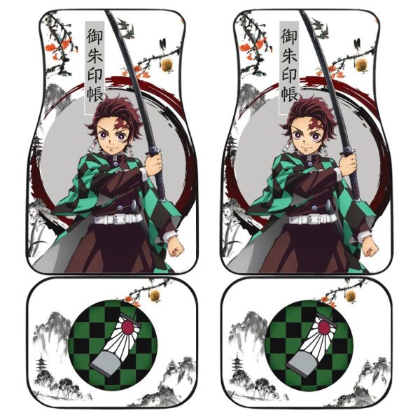 Demon Slayer Car Floor Mats Tanjiro Water Breathing