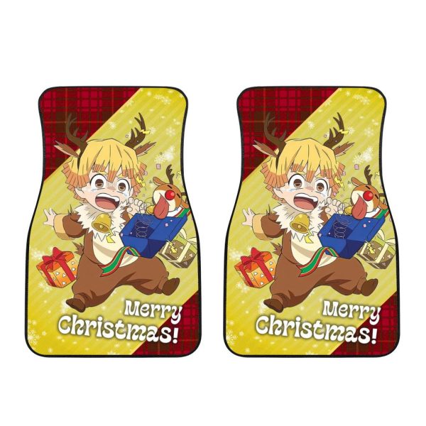 demon slayer car floor mats zenitsu agatsuma christmas anime decoration igbis