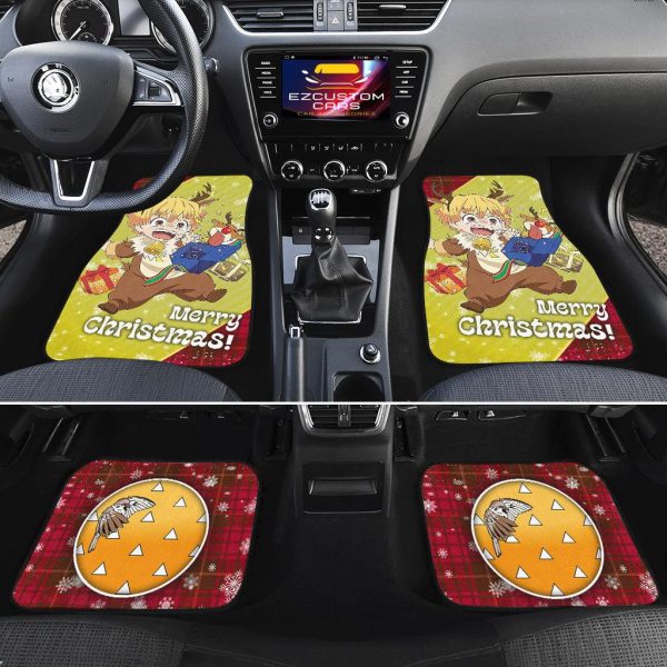 demon slayer car floor mats zenitsu agatsuma christmas anime decoration oh0am