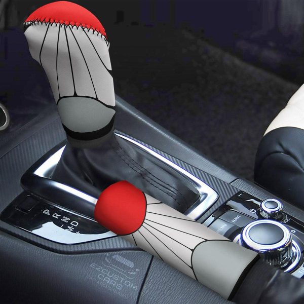 Demon Slayer Car Shift Knobs Covers Set Custom Tanjiro Kamado Earrings Car Accessories
