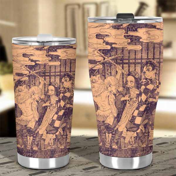 demon slayer car tumbler cup anime car accessories mix manga isiuh
