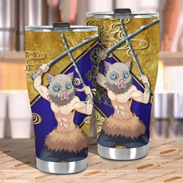 demon slayer car tumbler cup hashibira inosuke car accessories nc089