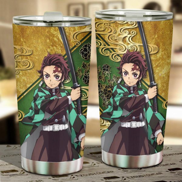 Demon Slayer Car Accessories Anime Car Tumblers Cup Tanjiro Kamado Christmas