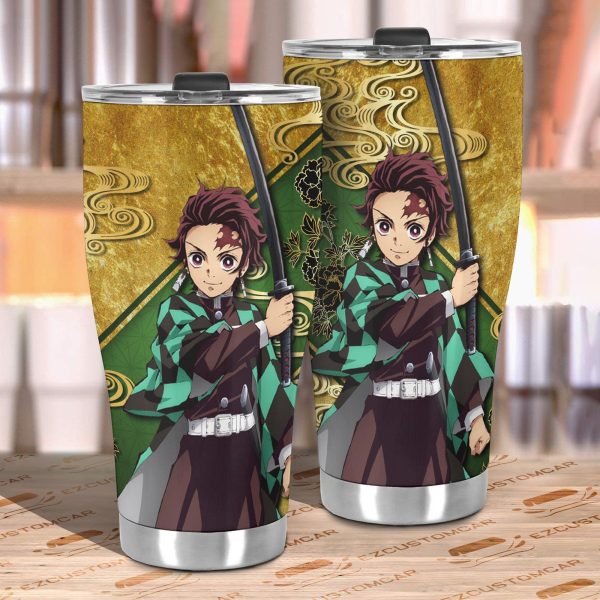 demon slayer car tumbler cup tanjiro kamado car accessories aqwno