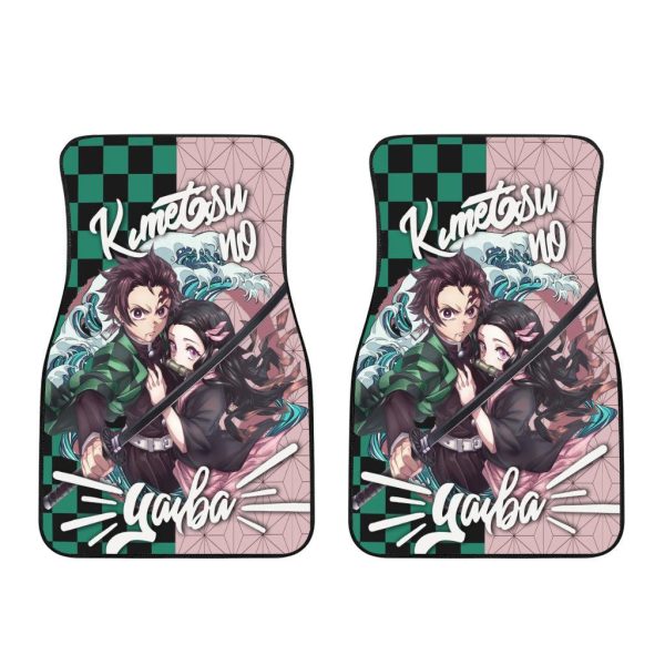 demon slayer tanjiro x nezuko anime car floor mats 4vf5t