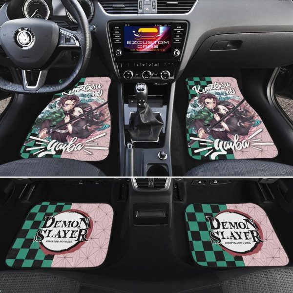 demon slayer tanjiro x nezuko anime car floor mats czwlj