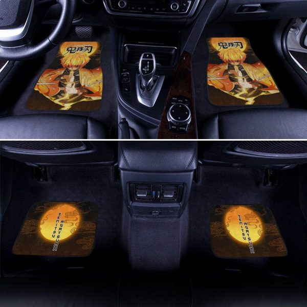 demon slayers anime car floor mats zenitsu agatsuma kimetsu no yaiba 2acjs