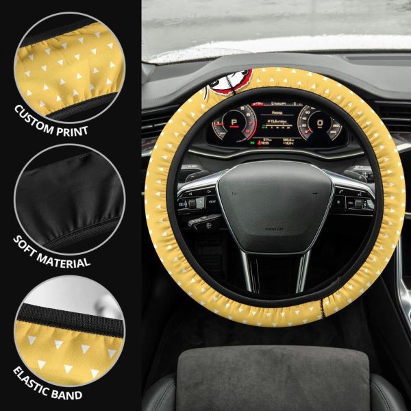 demon slayers anime steering wheel cover anime car accessories zenitsu agatsuma 7orb2
