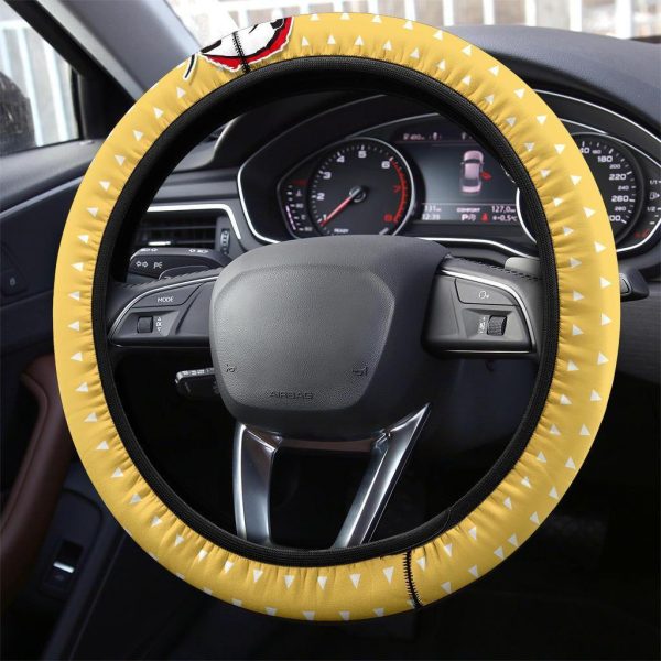 demon slayers anime steering wheel cover anime car accessories zenitsu agatsuma nusen