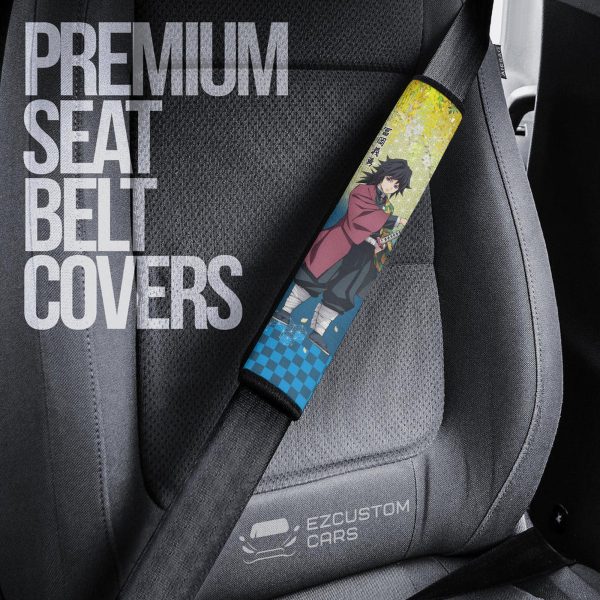 Giyu Demon Slayer Seat Belt Covers Custom Anime Car Accessories