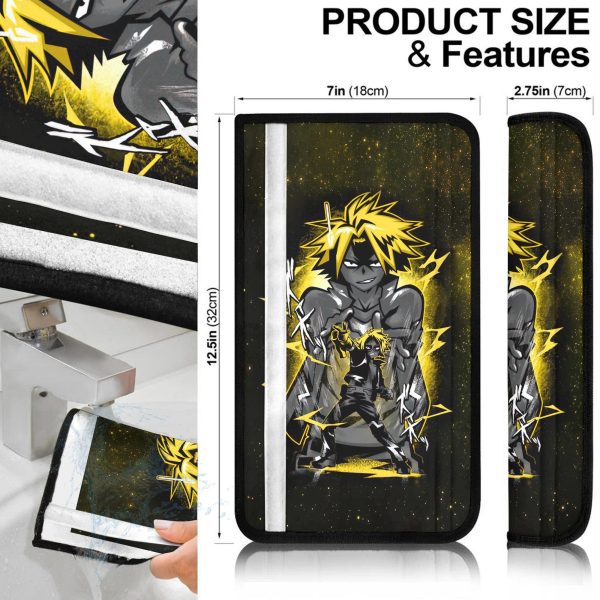 denki kaminari seat belt covers custom mha anime car accessories rngtr