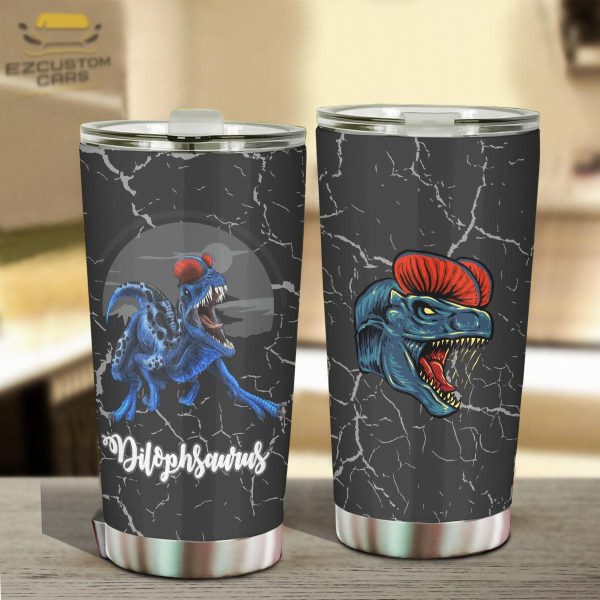 dilophosaurus dinosaur car tumbler cup custom animal car accessories jtf4d