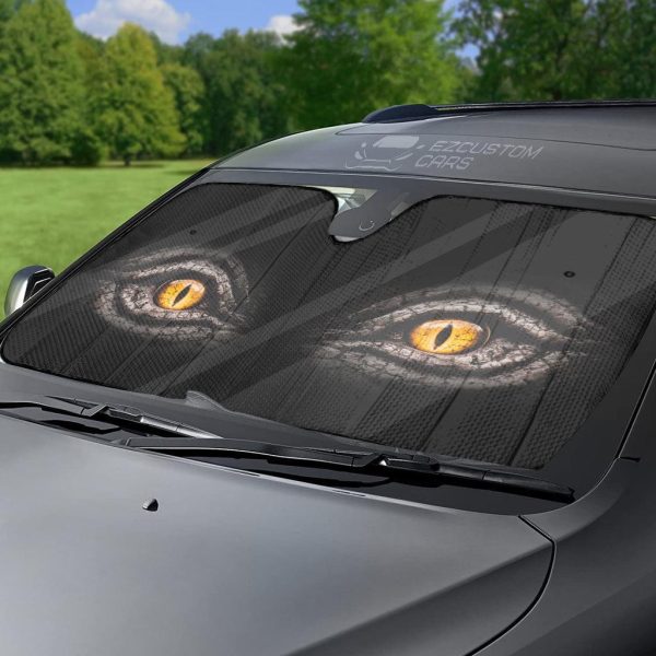 dinosaur angry eyes triceratops car sun shade fisr6
