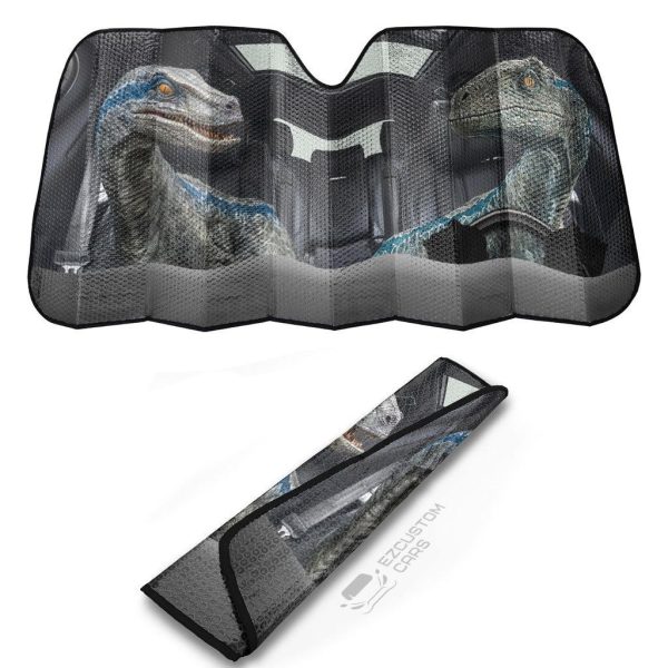 Dinousaur Velociraptor Funny Car Sun Shade