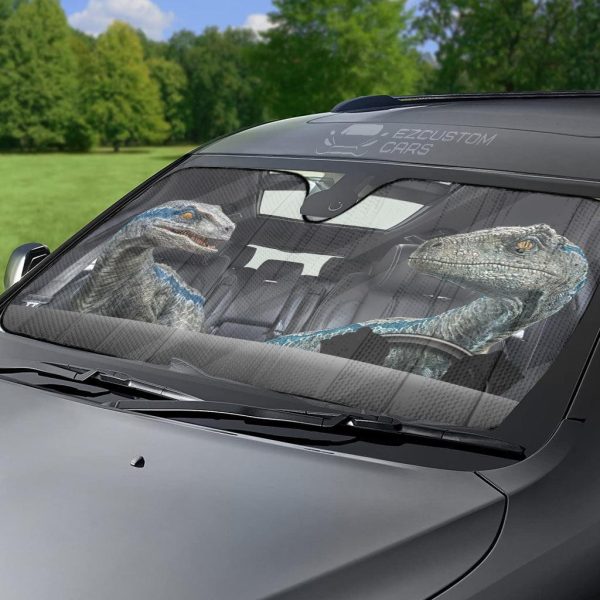 dinousaur velociraptor funny car sun shade rvqq7