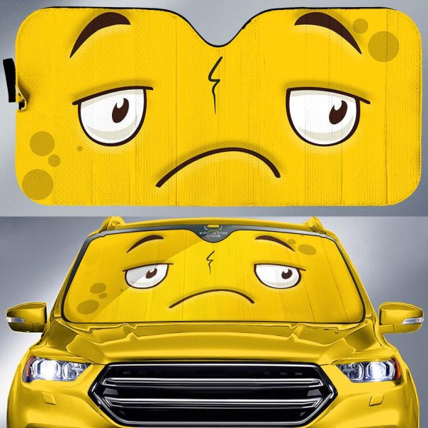 disappointed cartoon eyes car sun shade custom car accessories 0vtdk