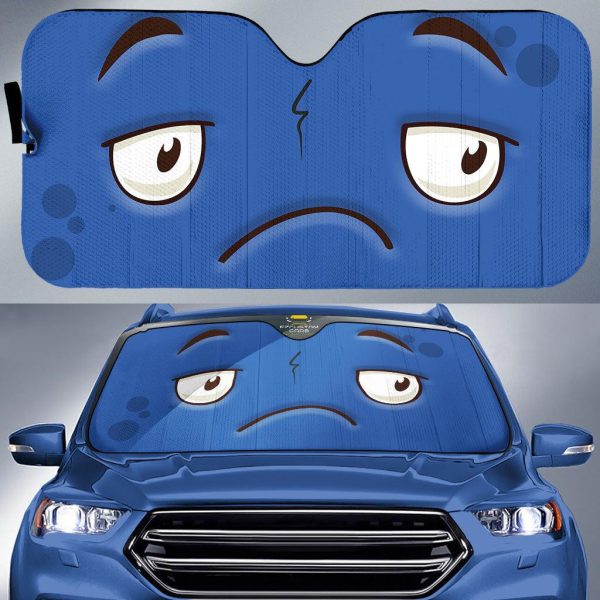 disappointed cartoon eyes car sun shade custom car accessories 3i8wz