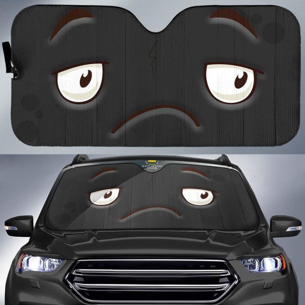 disappointed cartoon eyes car sun shade custom car accessories ctenw