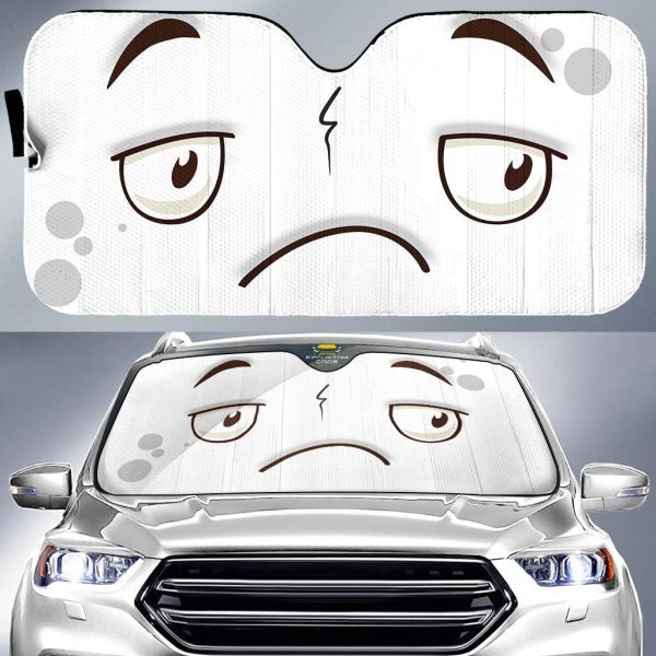 disappointed cartoon eyes car sun shade custom car accessories l0wn9
