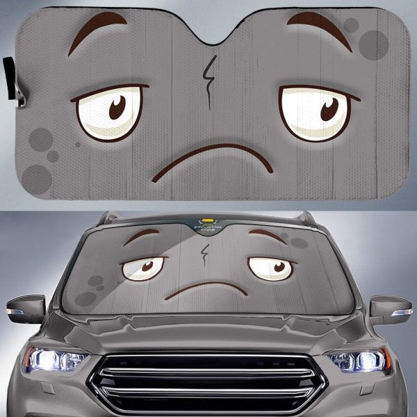 disappointed cartoon eyes car sun shade custom car accessories u984a