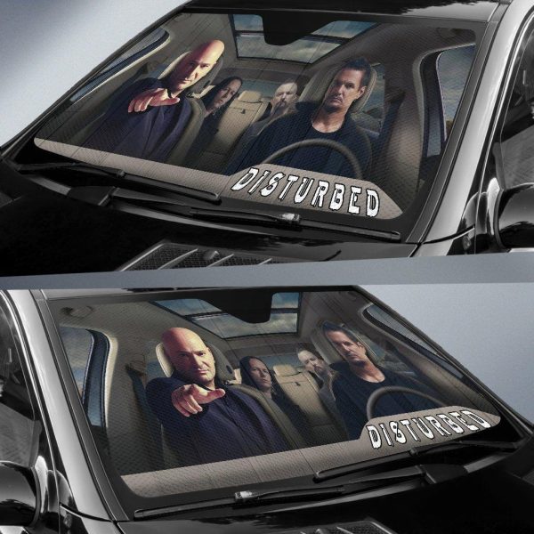 disturbed car auto sun shade rock band fan gift idea ohjna