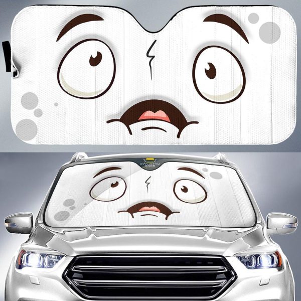 Bulldog Cartoon Eyes Funny Car Windshield Sun Shade
