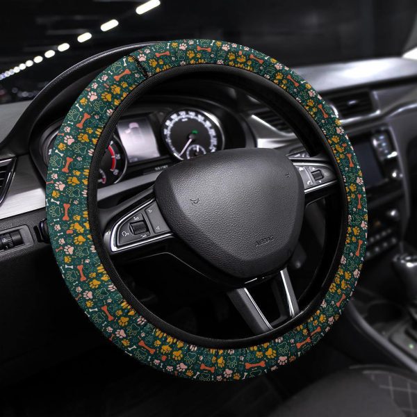 Dog Paw Pattern Anime Steering Wheel Cover Dog Paw Pattern Anime Steering Wheel Cover