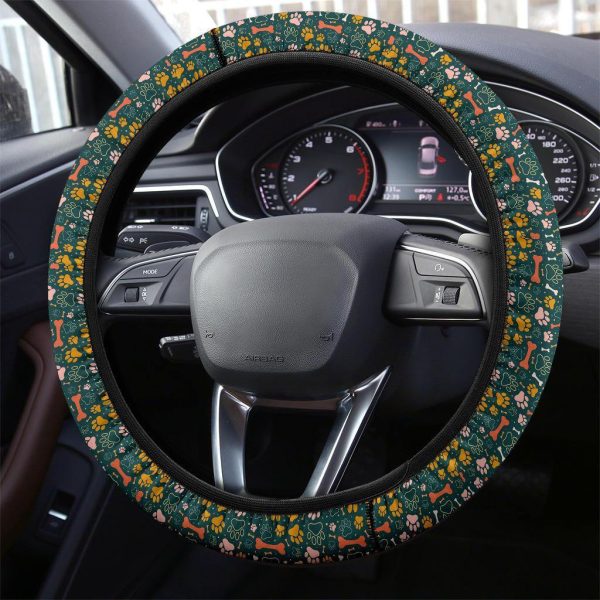 dog paw pattern anime steering wheel cover ldzkq