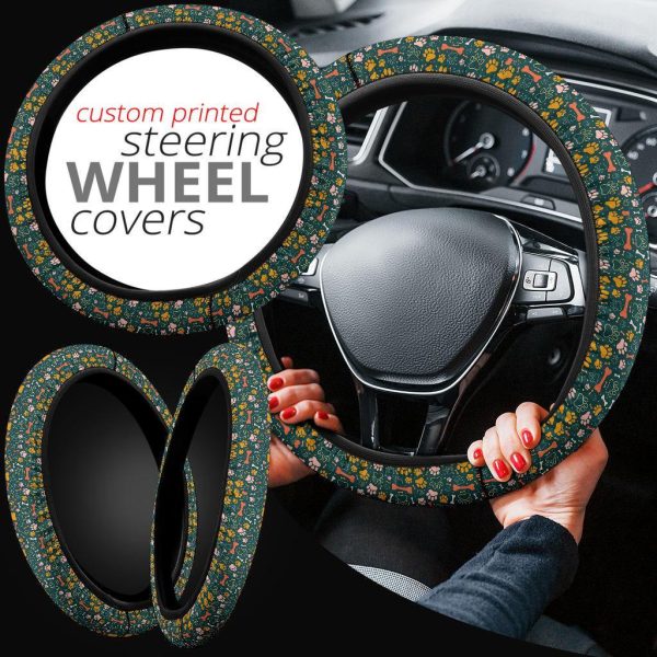 Dog Paw Pattern Anime Steering Wheel Cover