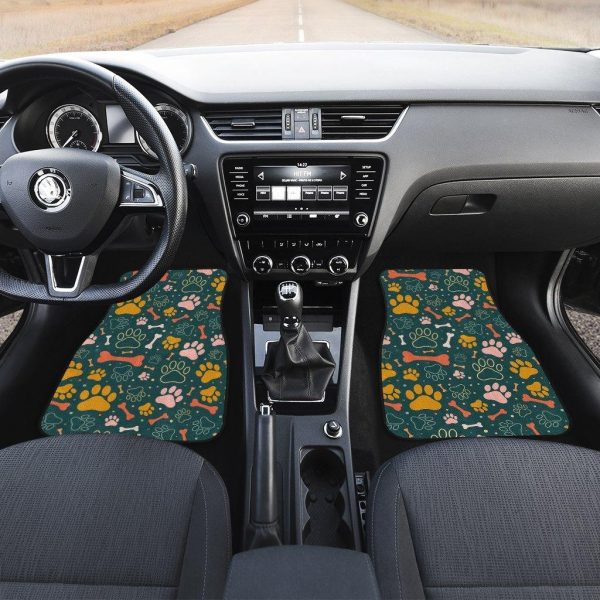 Sunflower Dog Paw American Flag Car Floor Mats