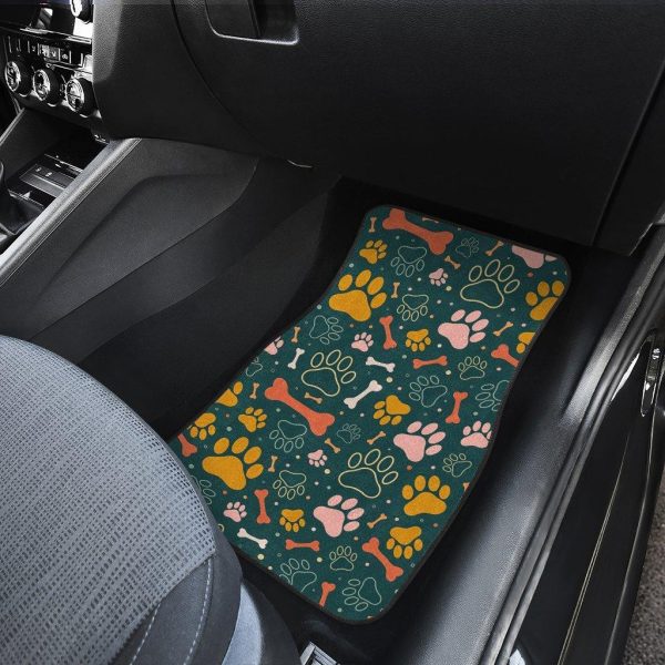 dog paw pattern car floor mats rkepv