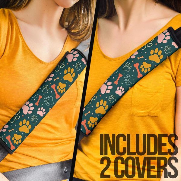 dog paw pattern custom seat belt covers 7eksh