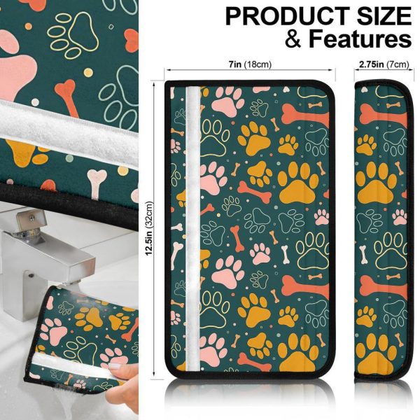 dog paw pattern custom seat belt covers hnw5c