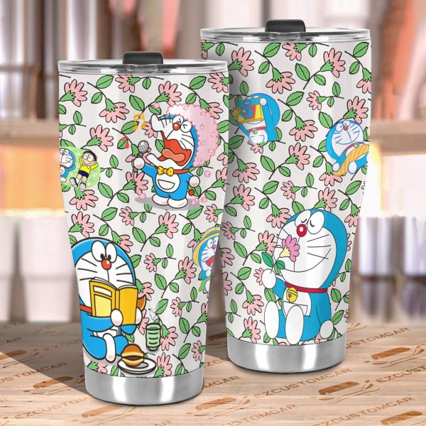 doraemon happy stainless steel tumbler doraemon anime car accessories ibnno