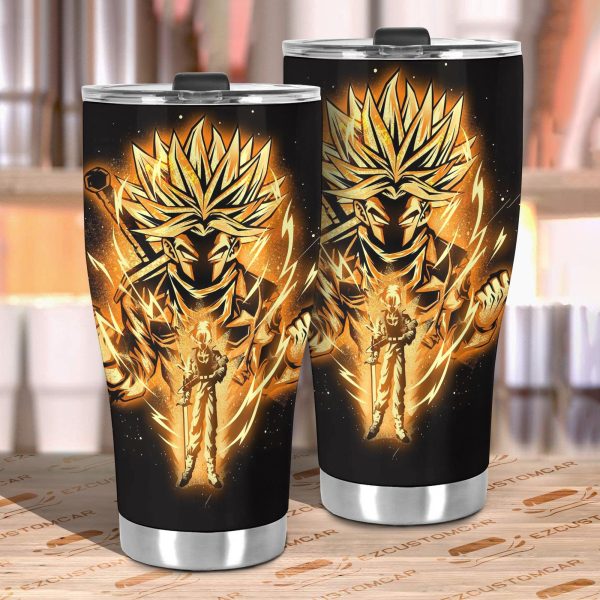 dragon ball z car accessories anime car tumbler cup golden trunks ftekr
