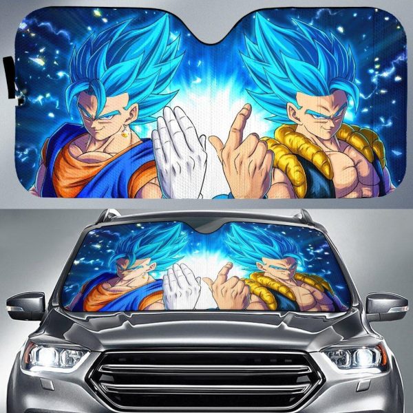 Dragon Ball Z Car Sun Shade Anime Car Accessories SVegito and Gogeta Saiyan Blue