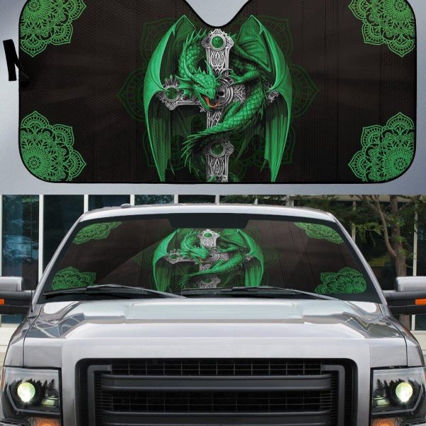 Dragon Vikings Mandala style Car Sun Shade
