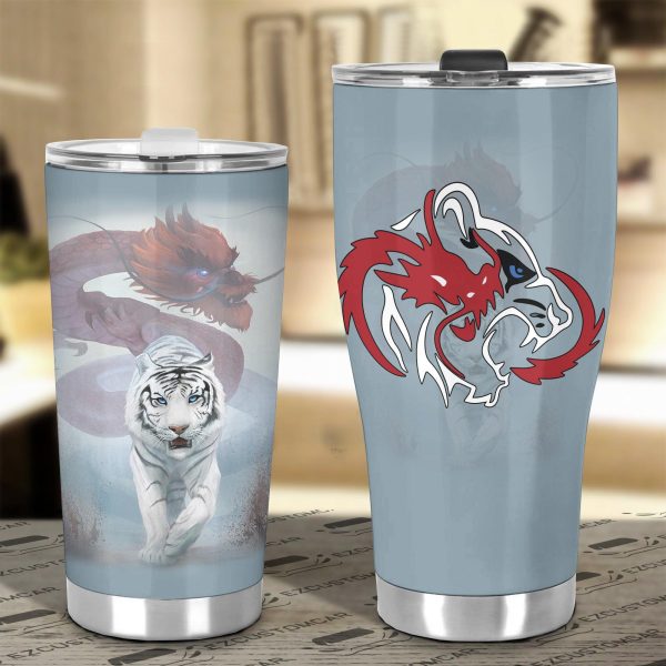 dragon x tiger car tumbler cup custom tiger car accessories jzh98