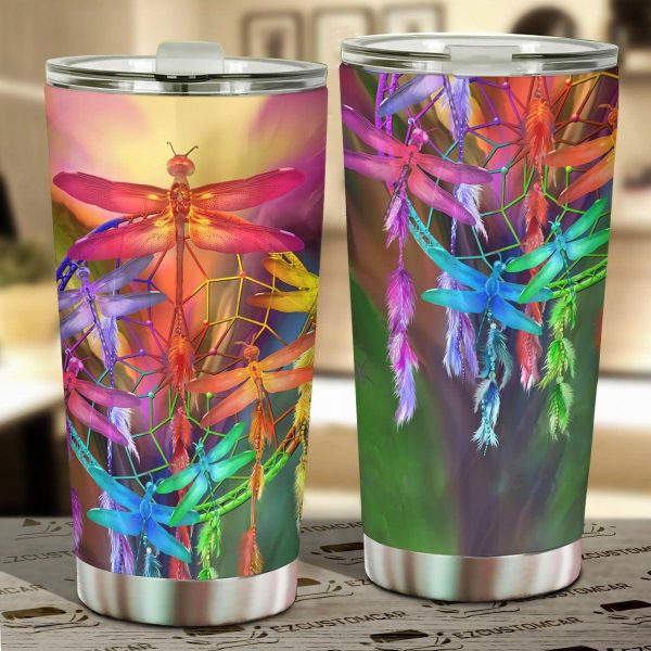 Dream Catcher Dragonfly Car Tumbler Cup Custom Dragonfly Car Accessories